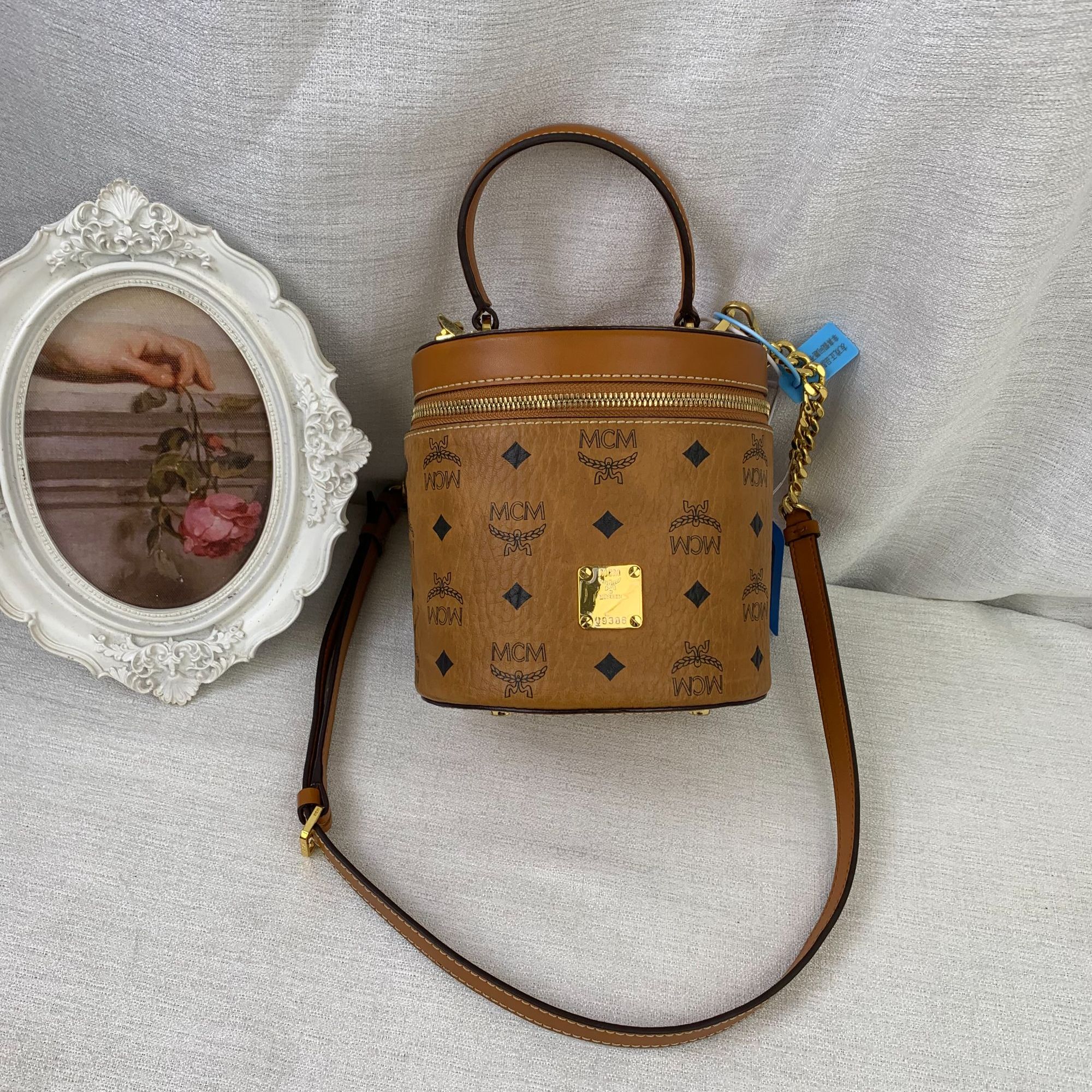 95新 MCM 干邑色经典发财桶/SD11120000/0000