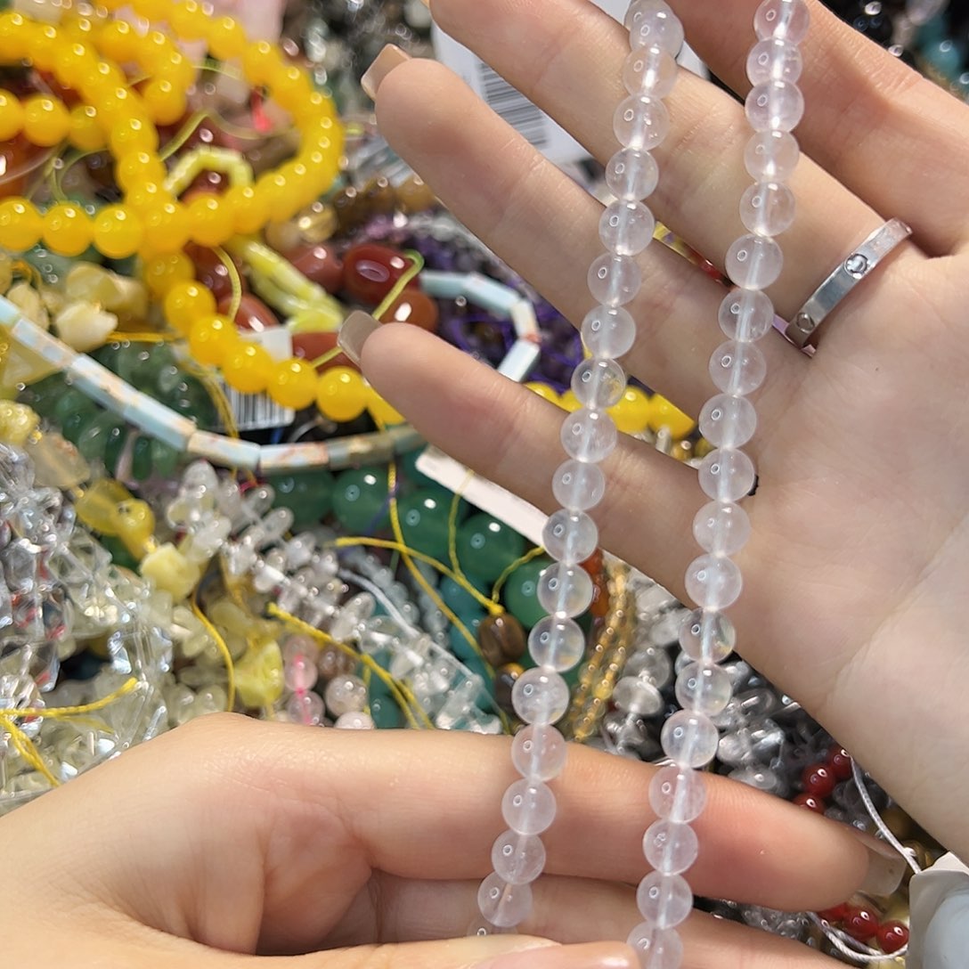 玛瑙/玉髓合金珠宝半成品白水晶卡6一条