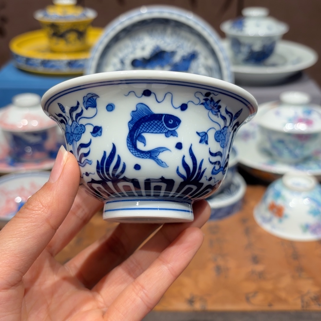 瓷片手工手绘陶瓷茶具