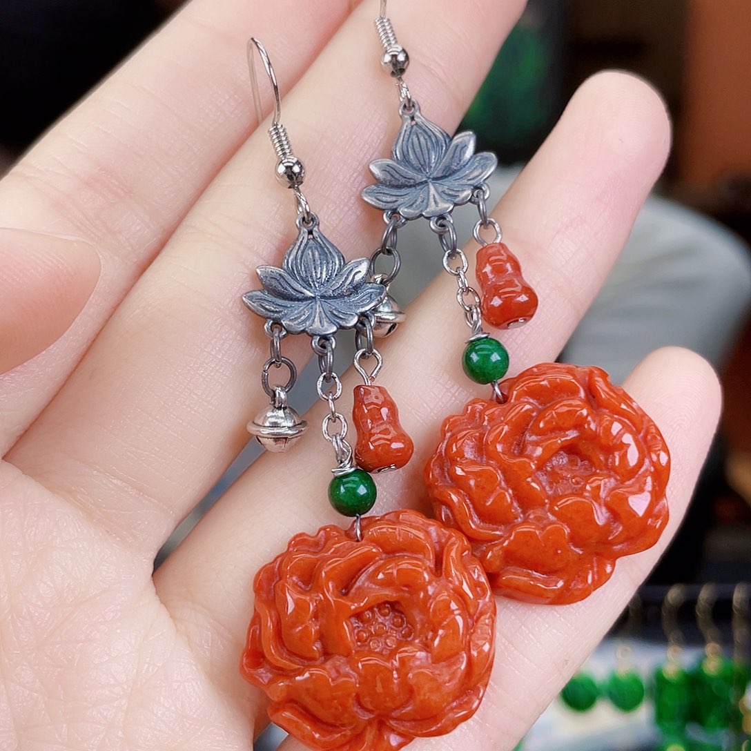 翡翠未镶嵌耳饰饰品