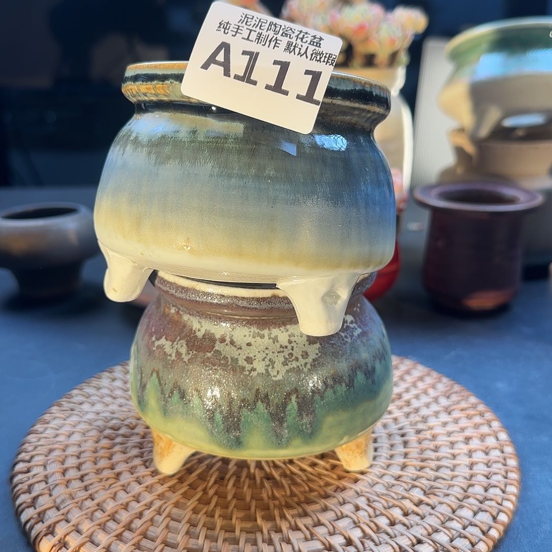 瓷片景德镇手工花盆