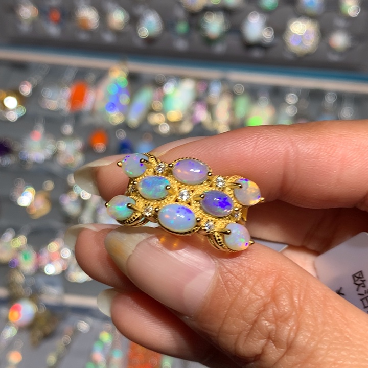 欧泊银S925镶嵌戒指