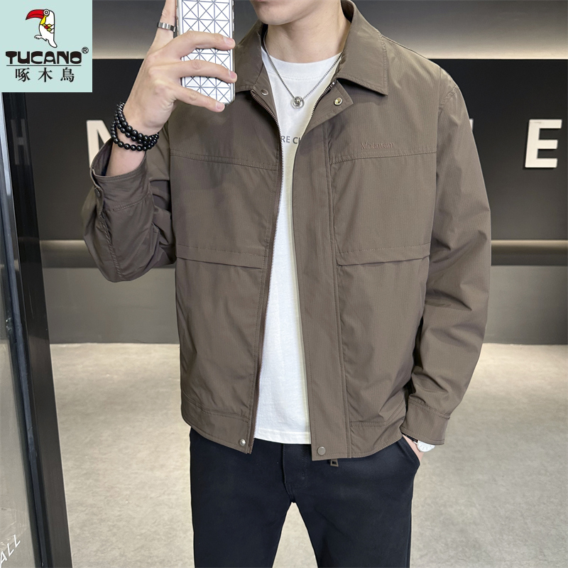 TUCANO/啄木鳥2025春季新款翻领刺绣夹克男士休闲时尚上衣外套男