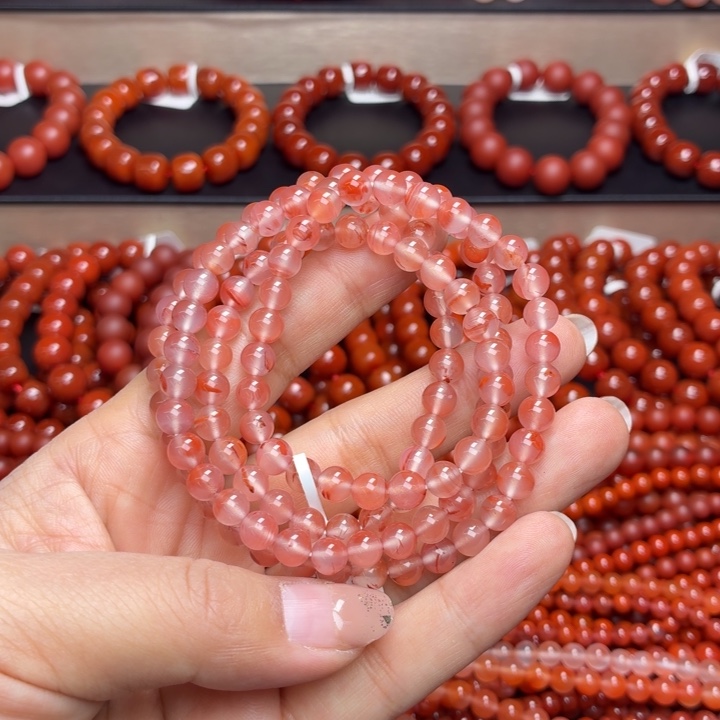 紫***壳南红玛瑙未镶嵌天然南红玛瑙手串