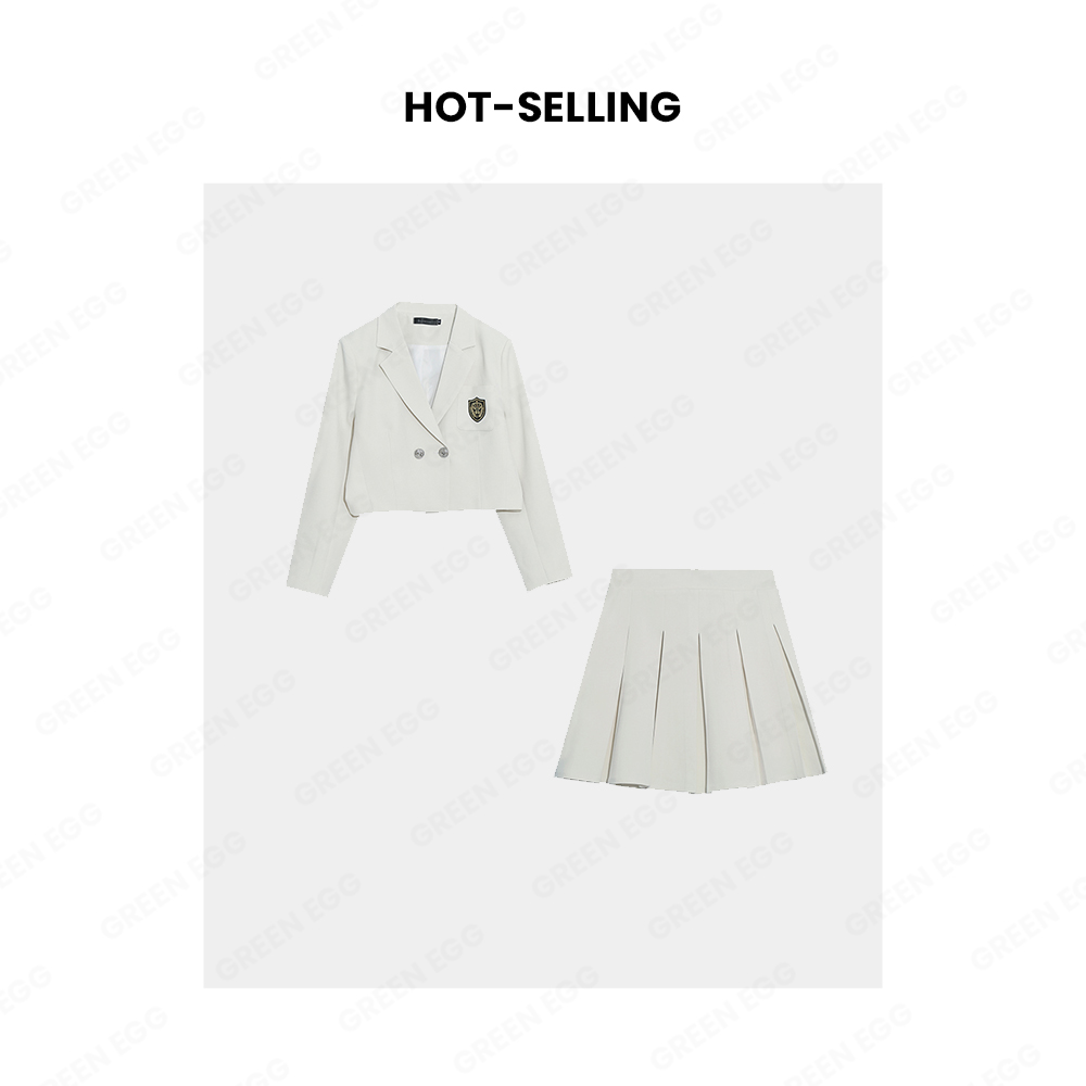 【年末大清清】A0022复古学院风减龄西服套装胖MM气质两件套