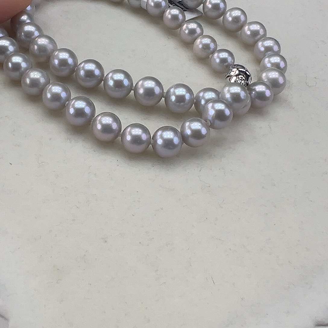 淡水珍珠颈饰银S925镶嵌➕7.8高品灰紫