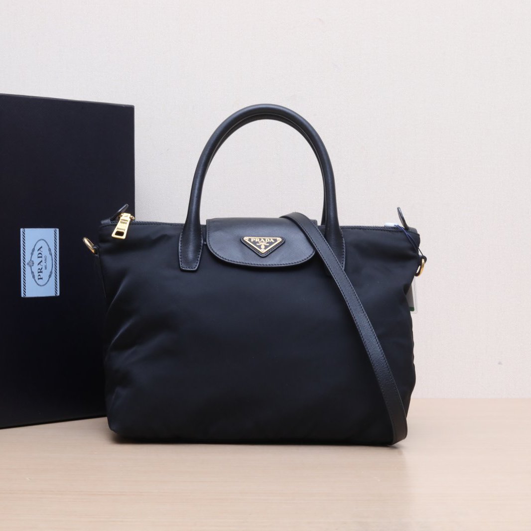 95新 Prada/普拉达 黑色 尼龙 手提包 单肩包 P205944792