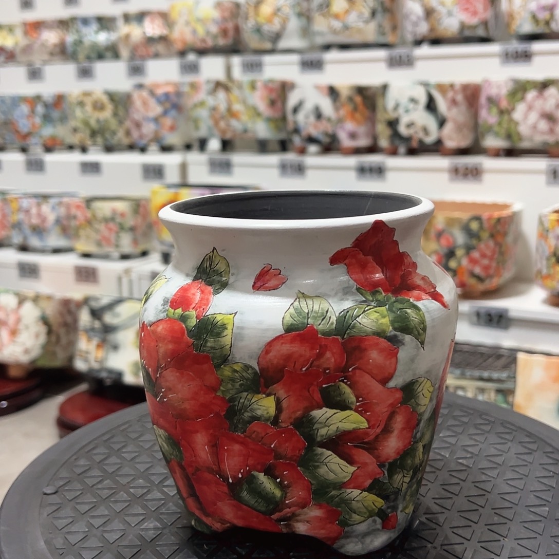 手绘陶瓷花盆口11