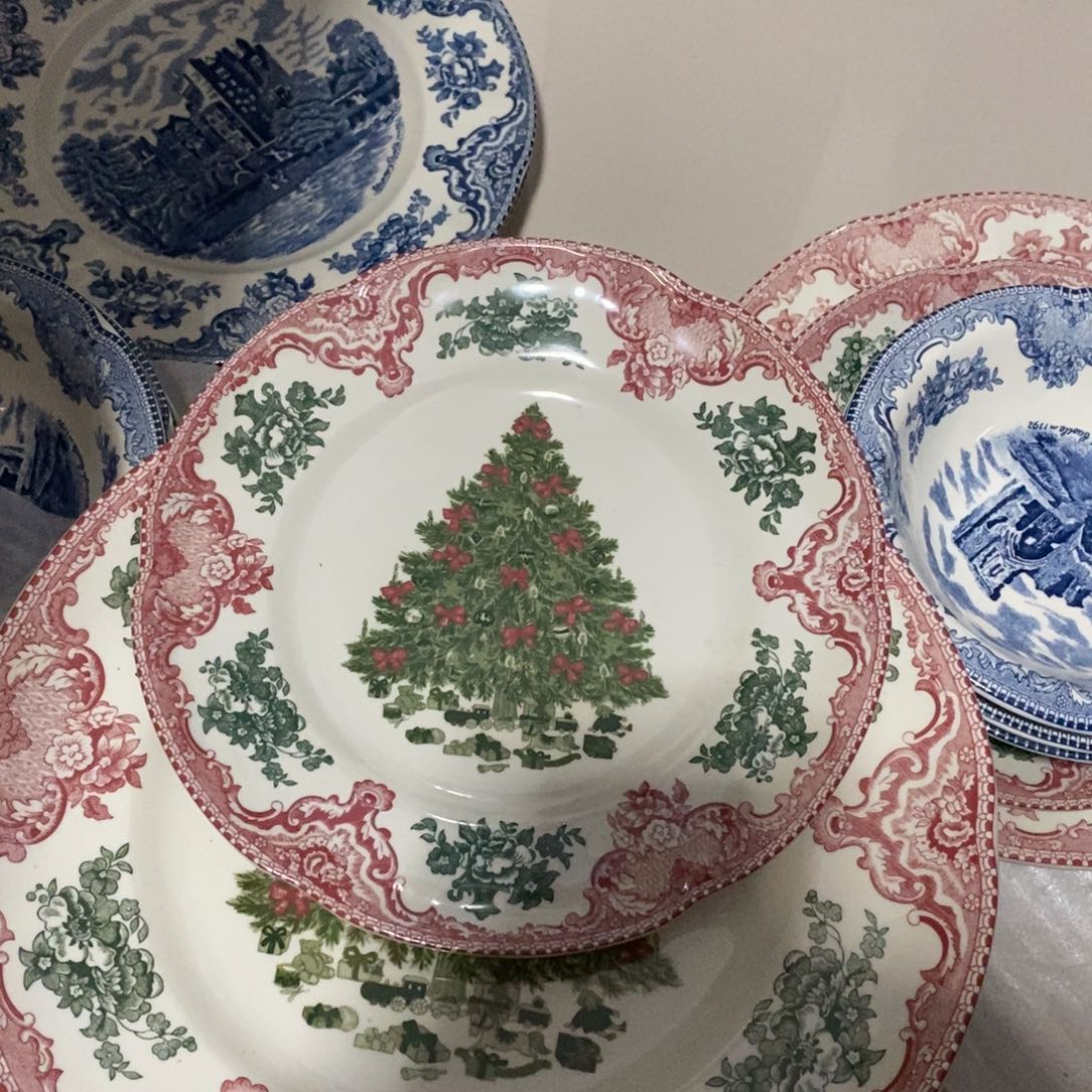 瓷微瑕圣诞树八寸平盘