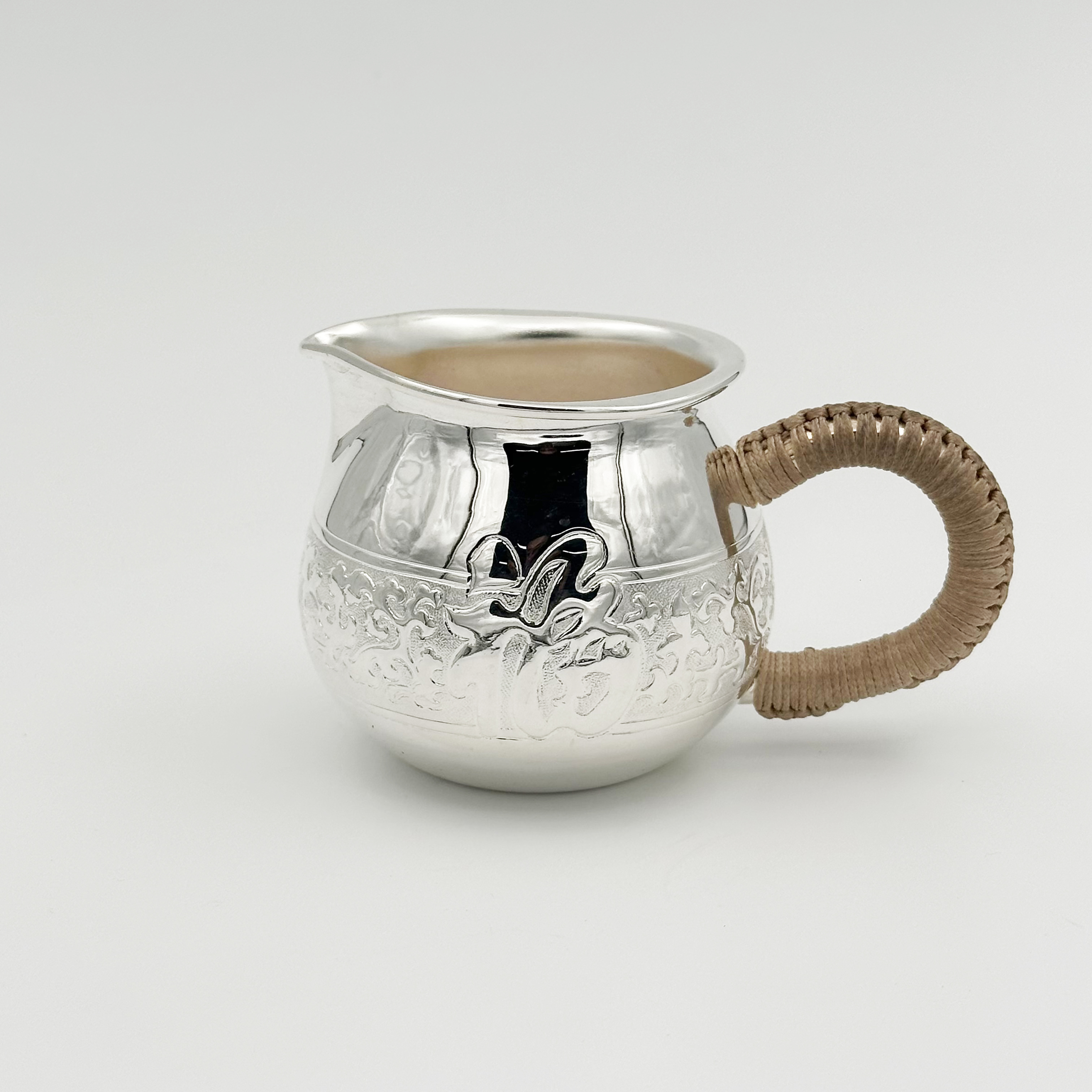 手工雕刻福字公道杯泡茶