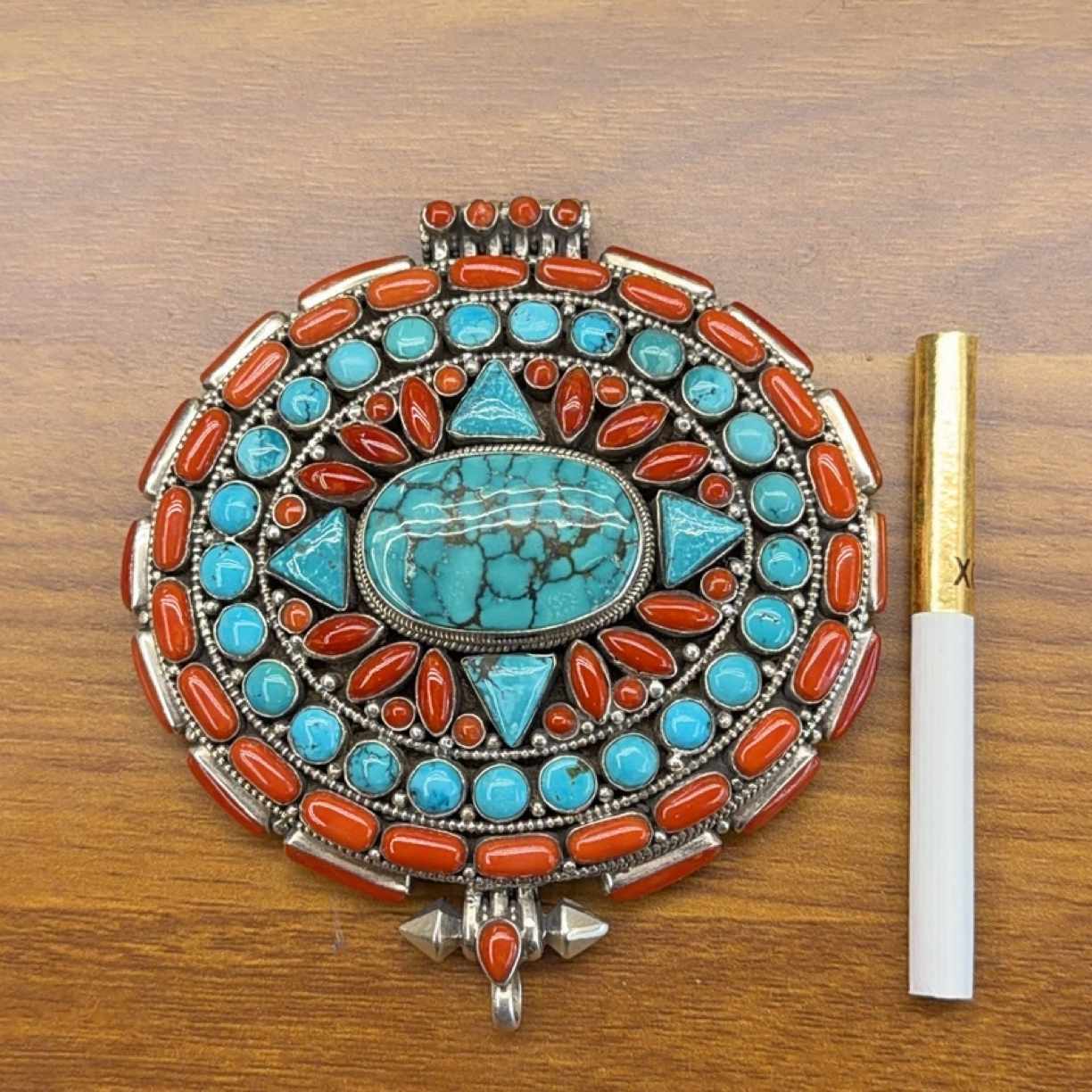 925银银制品 手工超大嘎乌盒吊坠