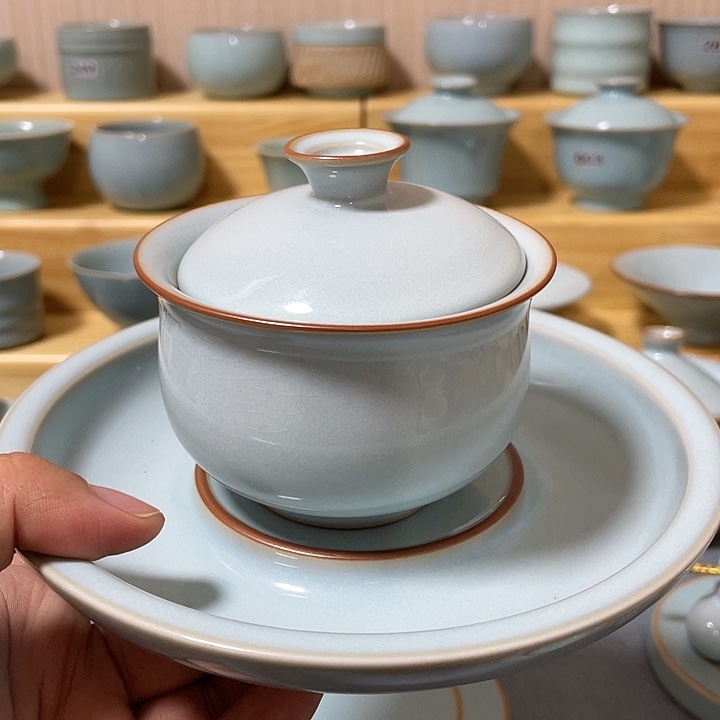 杯子陶瓷布袋盖碗➕壶承