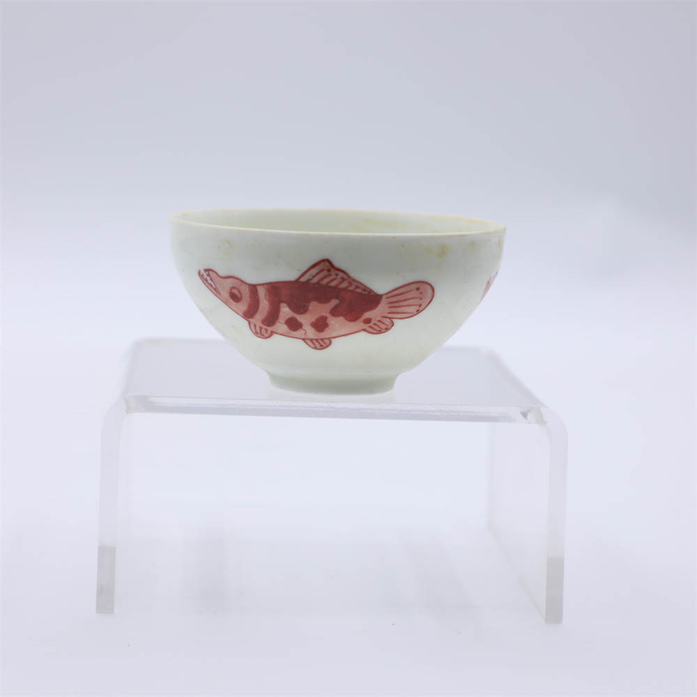 古陶瓷/釉里红鱼纹杯LOT4843