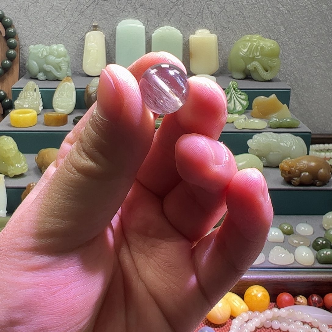 手绳银S925镶嵌发晶单珠