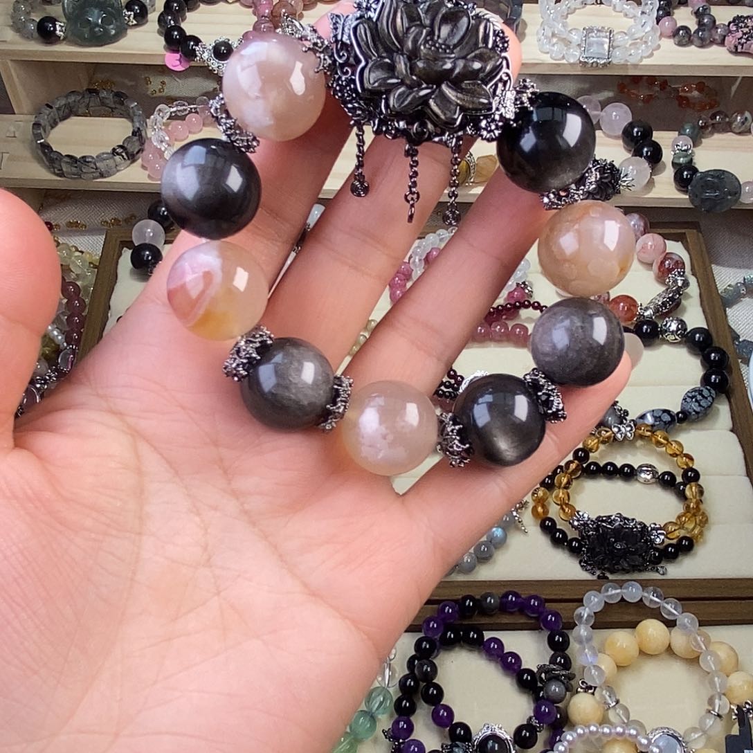 玛瑙/玉髓手链未镶嵌18毫米樱花