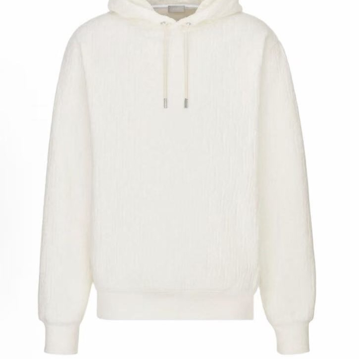 未使用 DIOR/迪奥 DIOR/纯色抽绳连帽卫衣 男款 白色 M码 BB11382