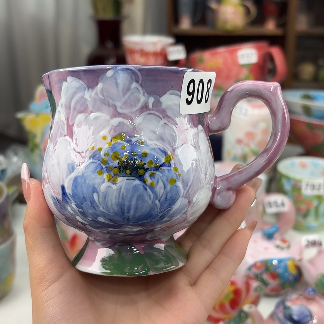 瓷片景德镇手绘高温釉下彩陶瓷茶具