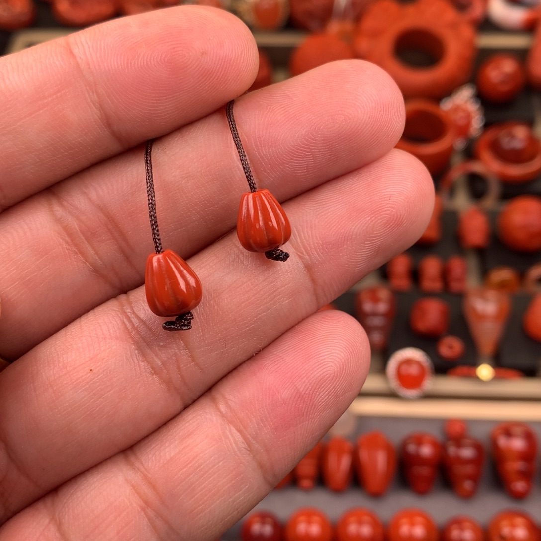 九***伍南红玛瑙未镶嵌瓜珠弟子珠7+