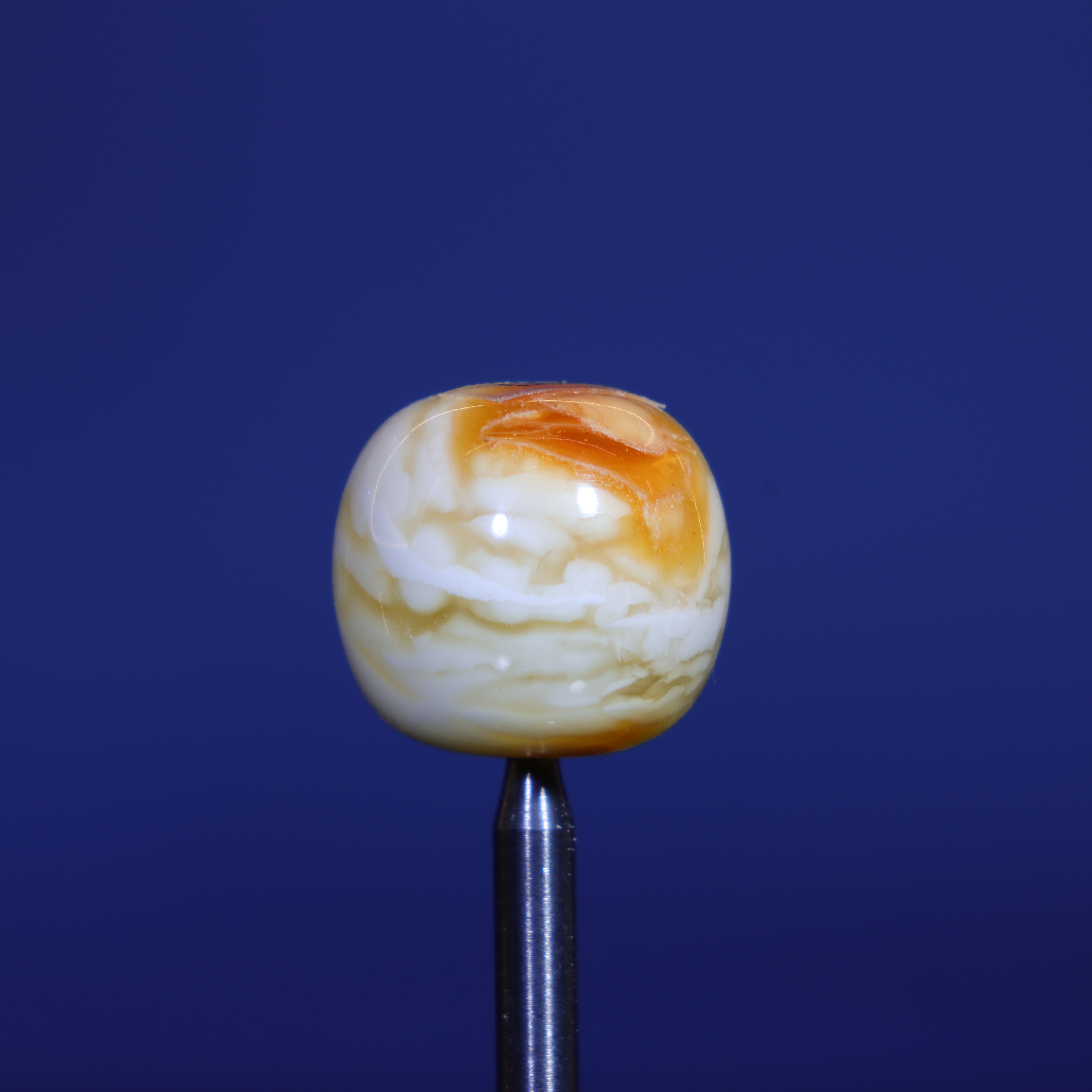 11m蜜蜡老型单珠顶珠子天然原矿沁色白花蜡虎皮纹蜜蜡配饰C818