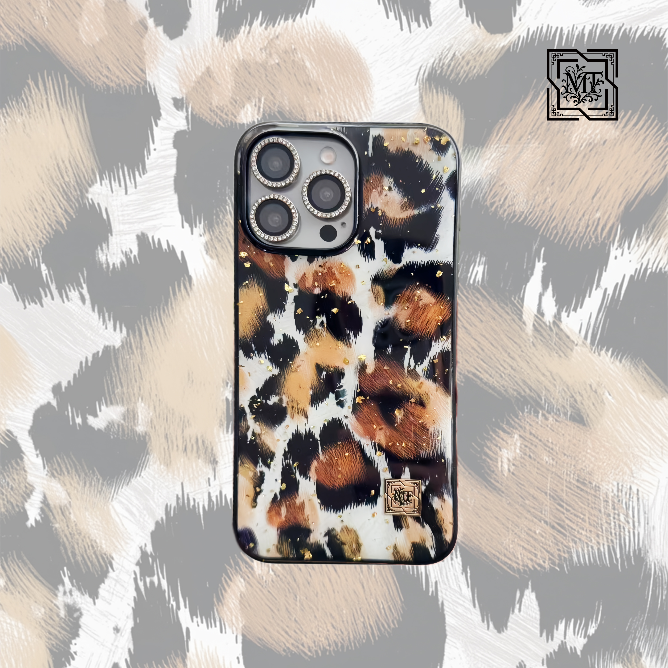 美泰轻奢手机壳豹影适用于苹果iPhone13/14/15/16/17ProMax壳套