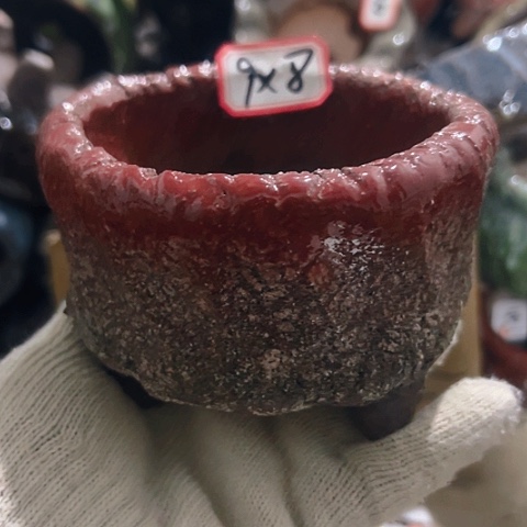 红陶粗陶花盆手工