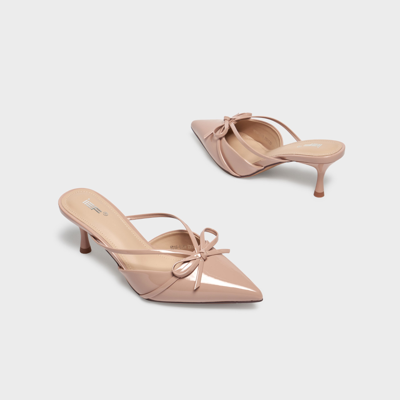 IEF/爱依服2025夏季新款气质感甜美蝴蝶结设计细跟半托单鞋流光风