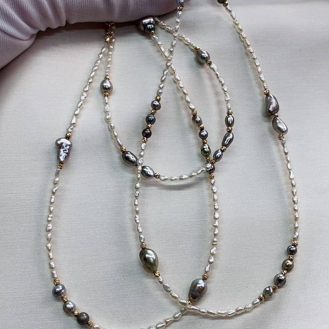 颈饰18K金镶嵌海水珍珠ke shi