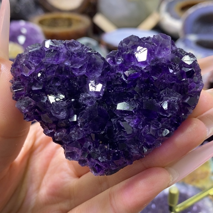 未镶嵌珠宝半成品水晶M***m帝紫晶爱心