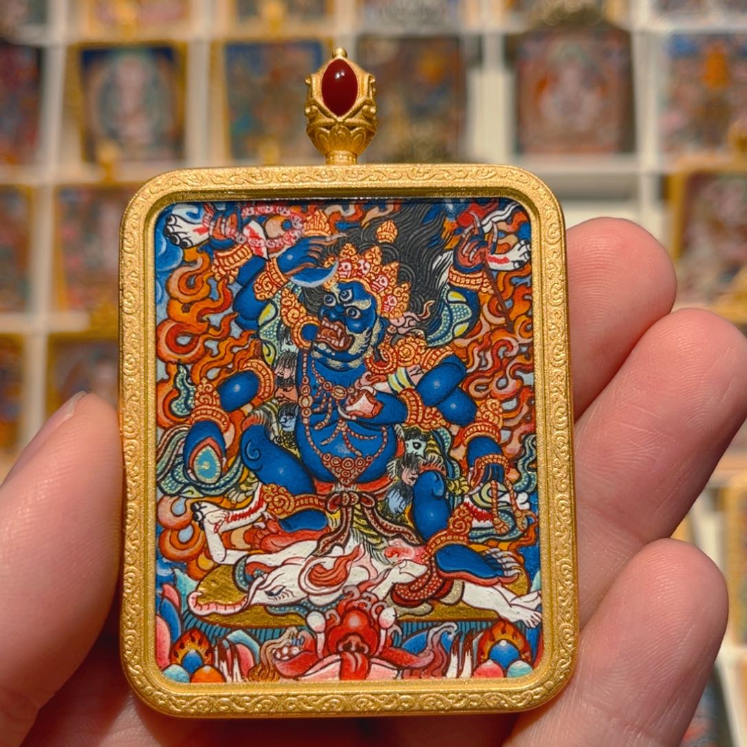 吊坠纯手绘热贡大黑天