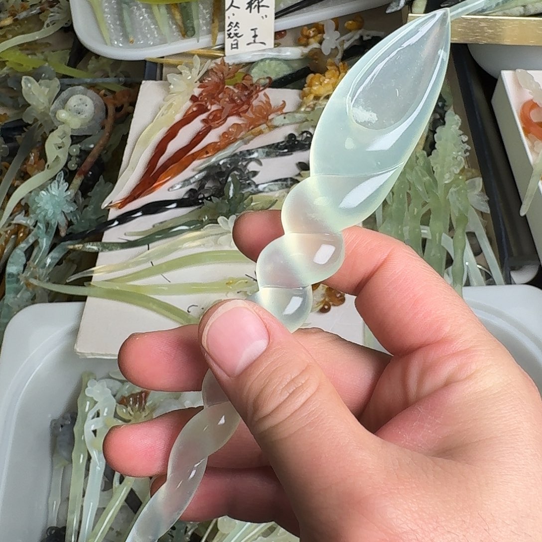 小****蛇纹石玉未镶嵌发饰