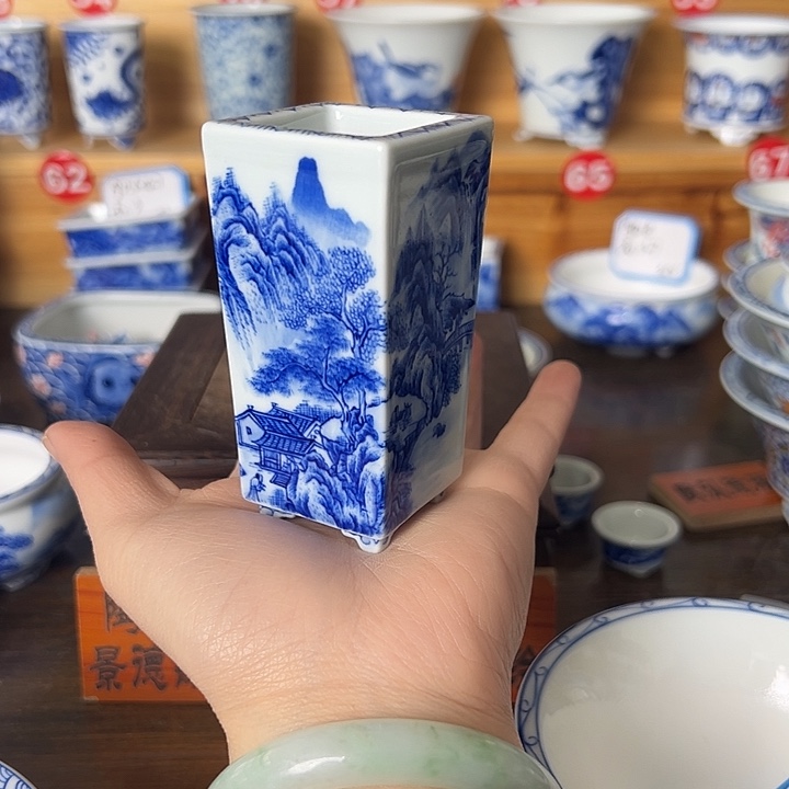 墨奈手绘陶瓷花盆