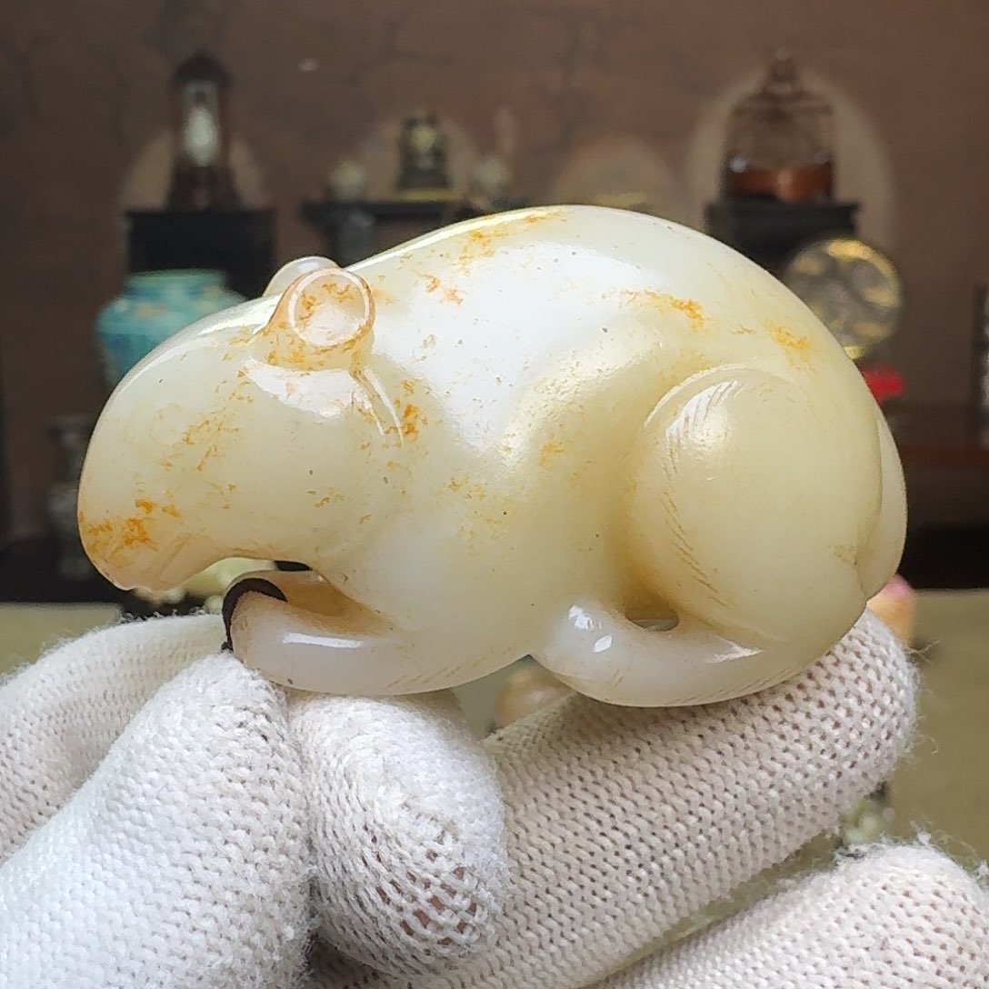 和田玉颈饰未镶嵌阿****豆