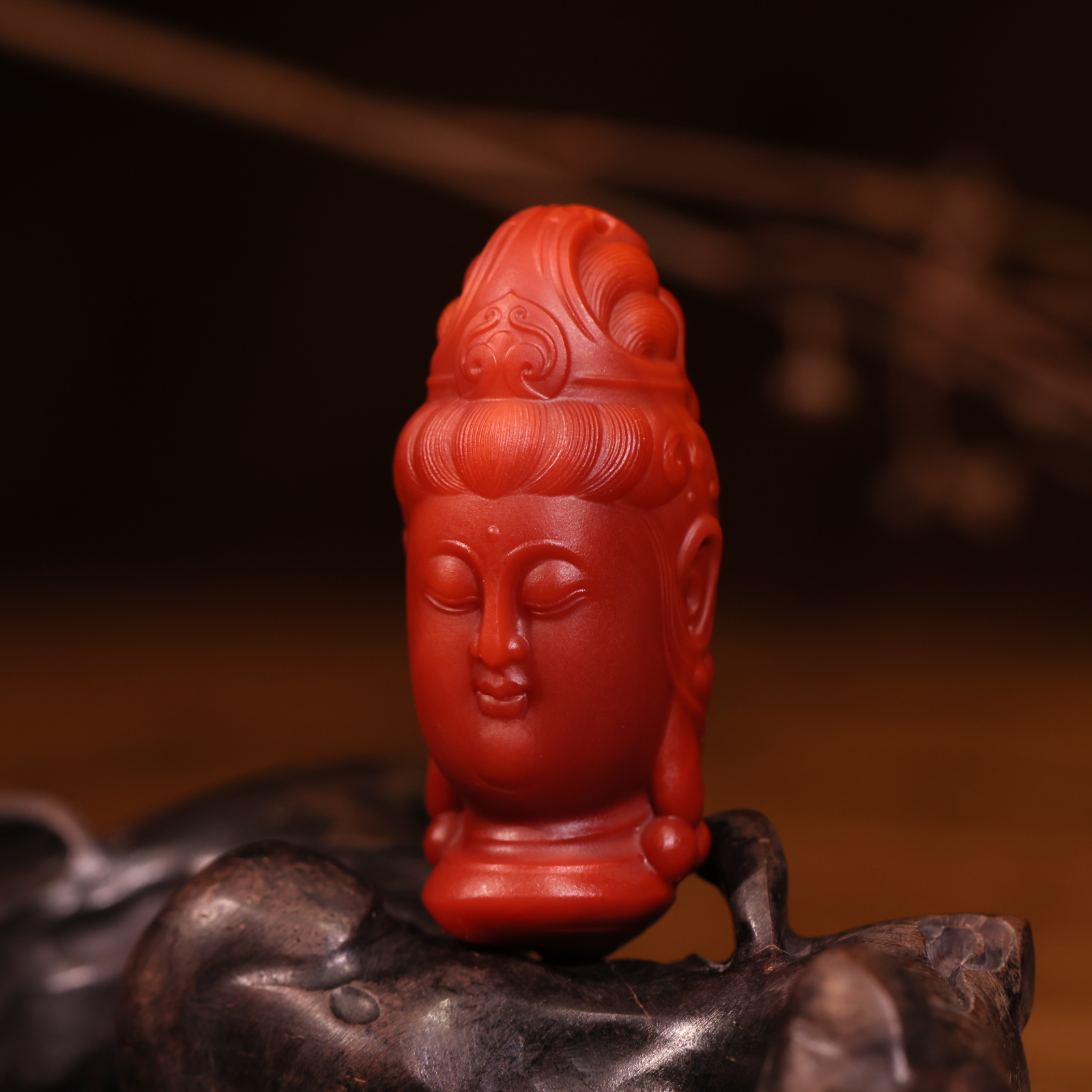 【新疆马爷珠宝】南红观音佛头吊坠