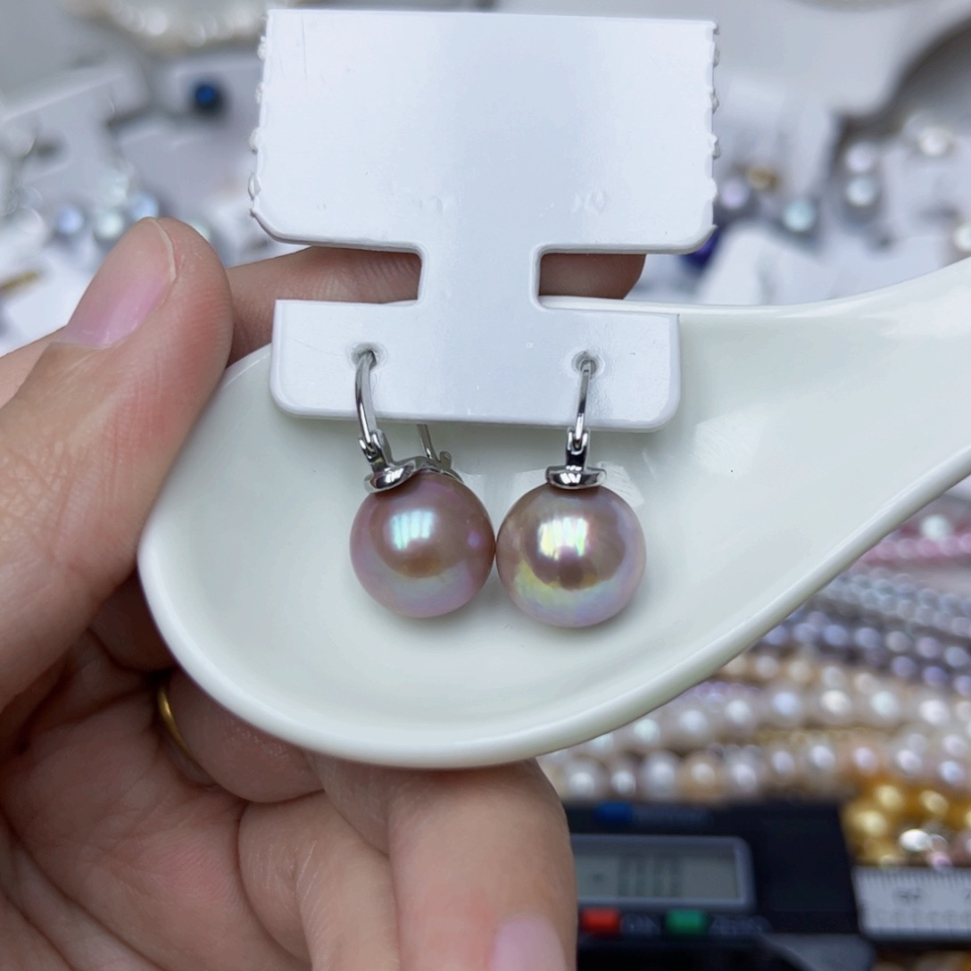 淡水珍珠耳饰银S925镶嵌