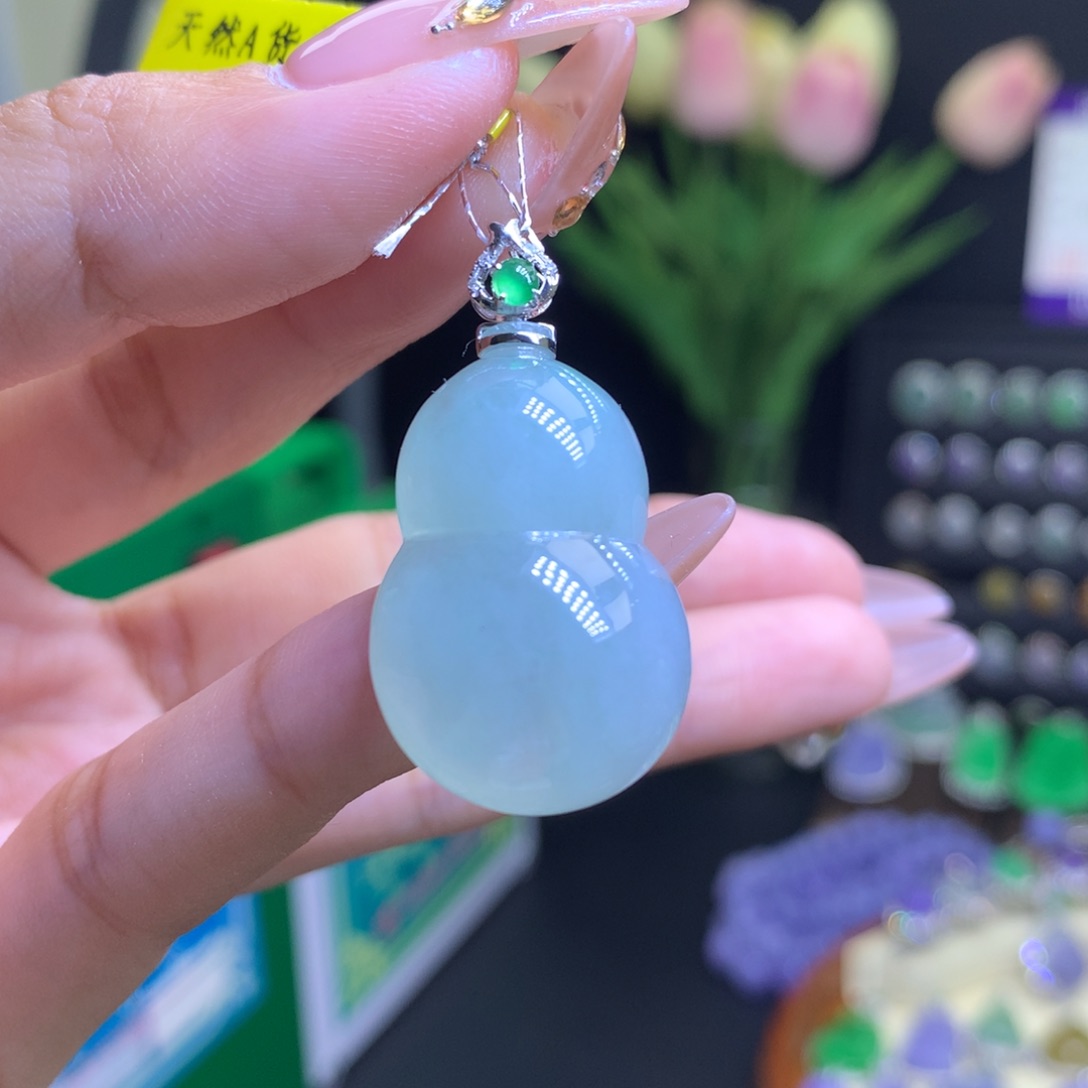 翡翠颈饰18K金镶嵌天然