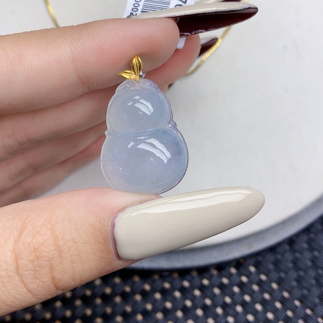 翡翠18K金镶嵌颈饰天然缅甸翡翠a货百元以上9元证书费自理