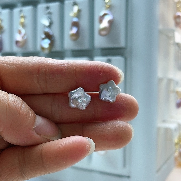 淡水珍珠耳饰银S925镶嵌