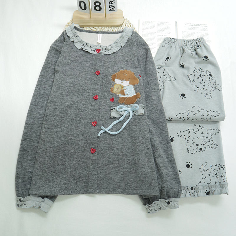 睡衣女秋冬季厚款保暖卡通网红休闲时尚爆款宽松家居服套装252-YR