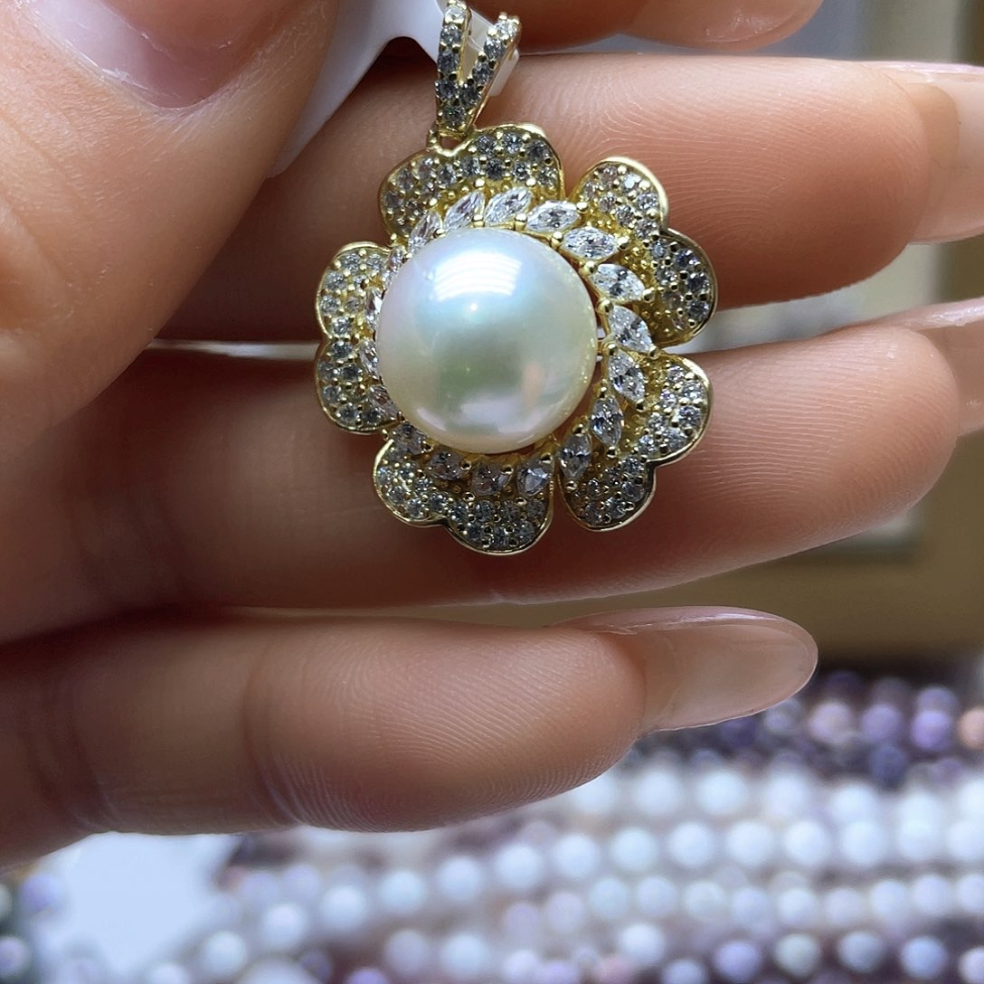 海水珍珠颈饰银S925镶嵌