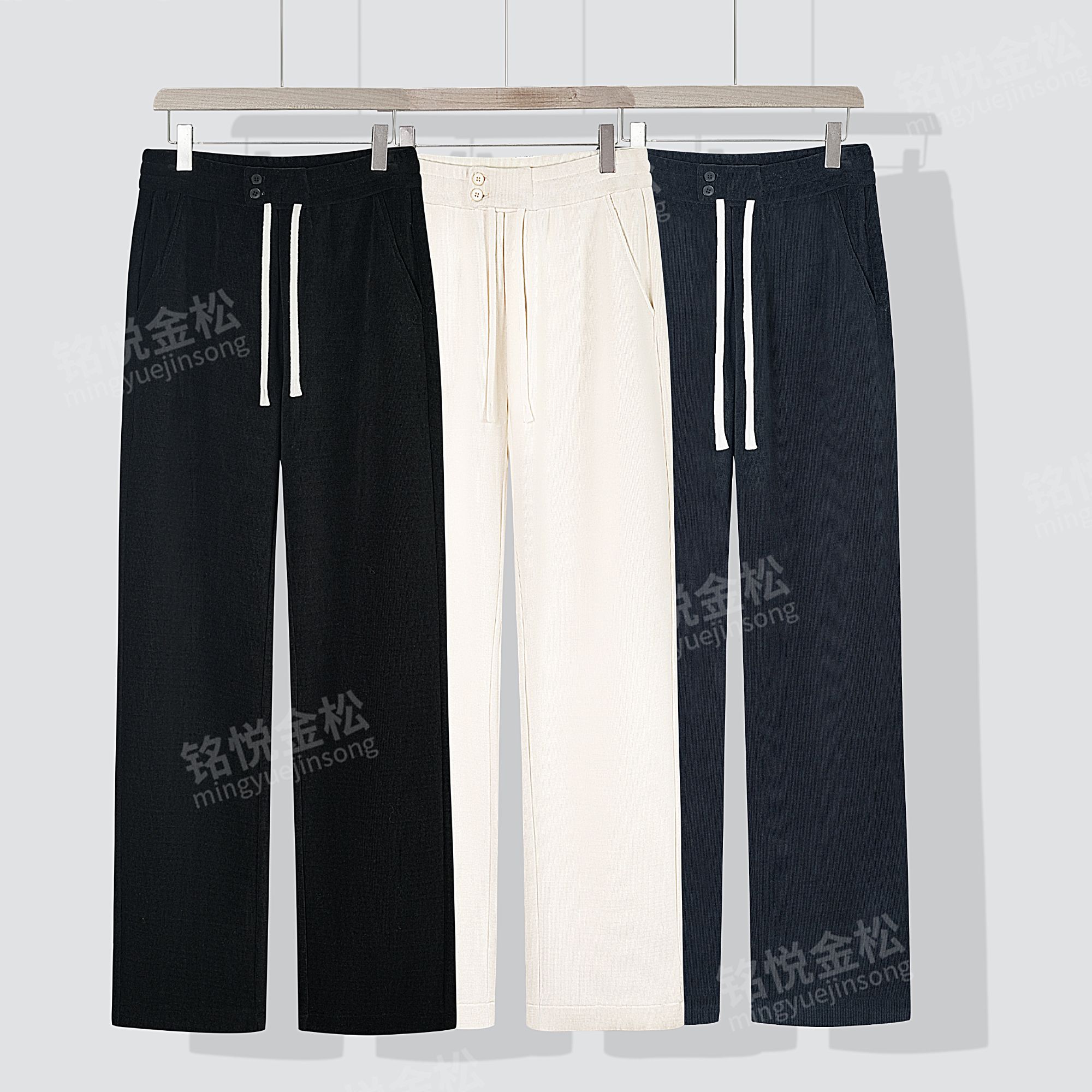 铭悦金松秋冬款直筒裤加绒加厚男士休闲裤子2025网红爆款大码长裤