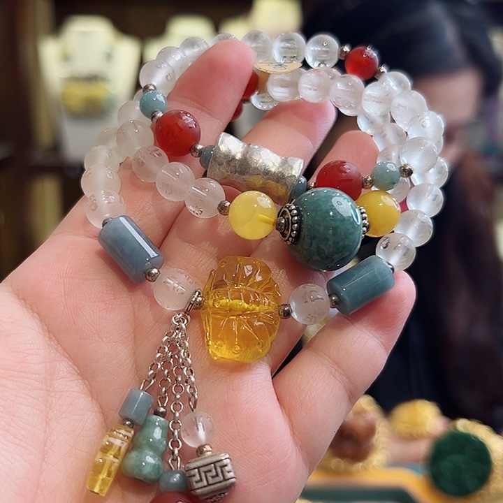 翡翠手链未镶嵌古风