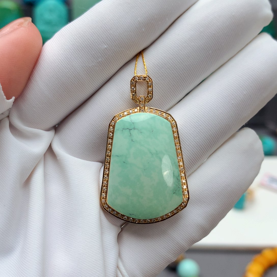 绿松石其他18K金镶嵌