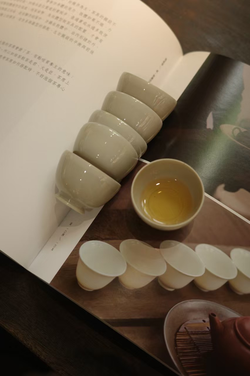 匣钵柴烧杯茶杯白瓷品茗杯陶瓷功夫茶具家用个人专用品茗主人杯