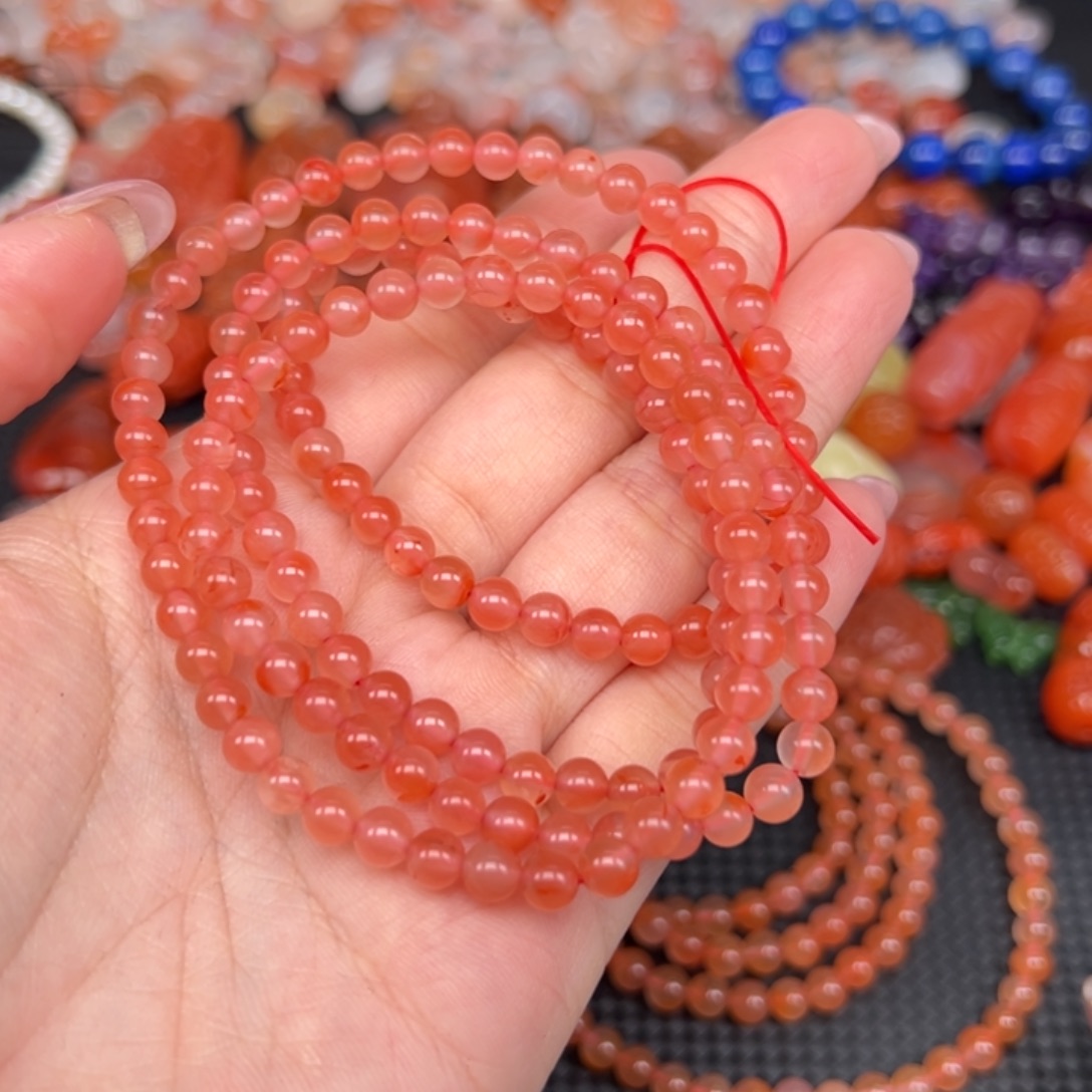 南红玛瑙未镶嵌手链