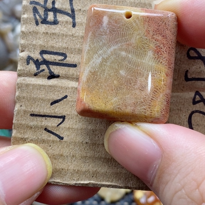 硅化珊瑚（珊瑚玉）颈饰未镶嵌