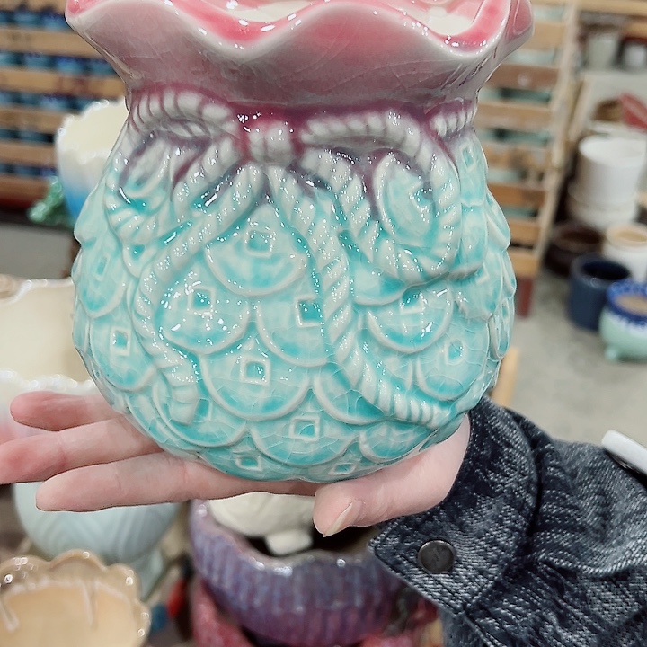 有孔.凑满10元发货多肉陶瓷花盆！