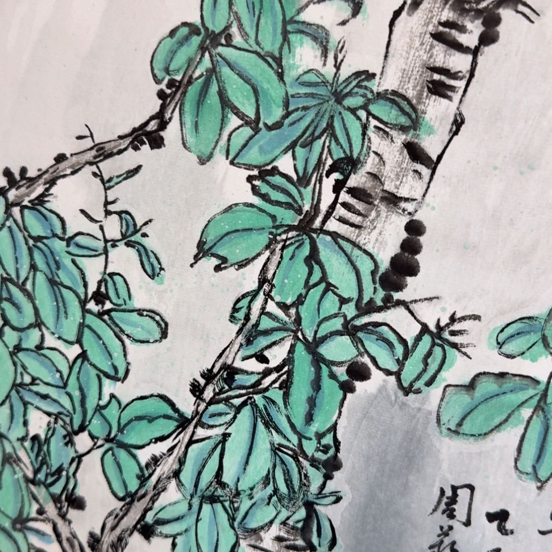 国画纯手绘山水花鸟作品