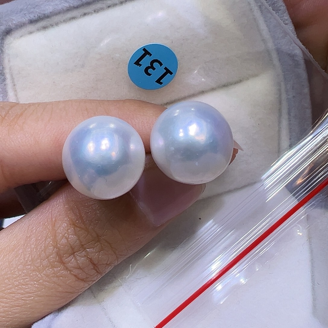 淡水珍珠银S925镶嵌耳饰