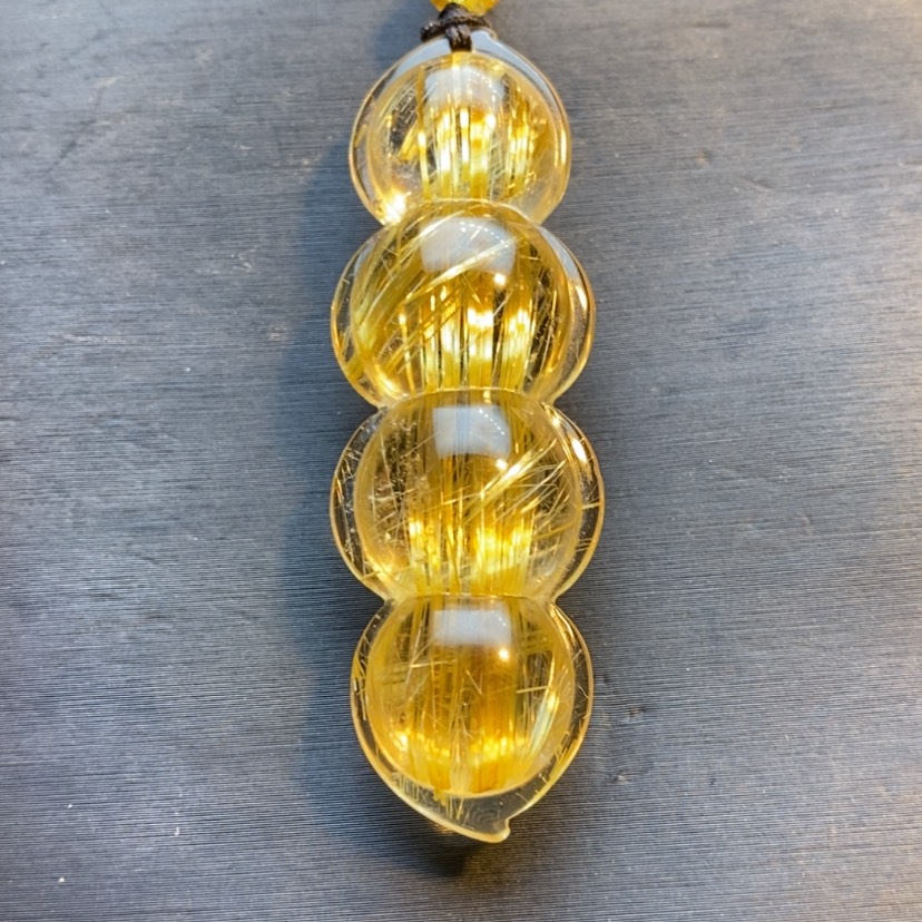 【闪购商品】水晶颈饰未镶嵌天然钛晶四季豆吊坠
