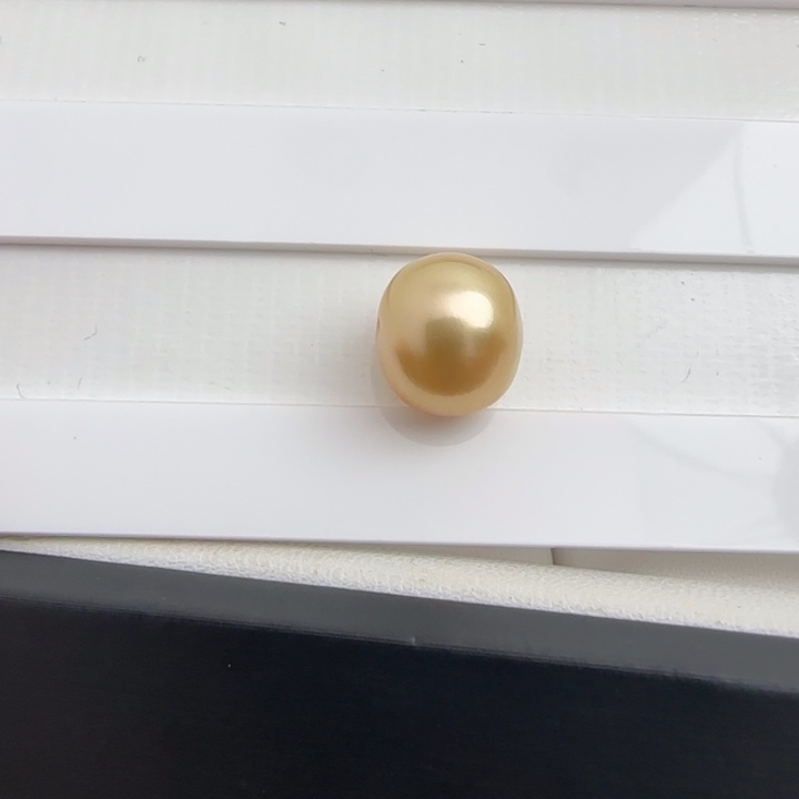 海水珍珠裸珠天然南洋金珠海水珍珠裸珠11-12扁圆